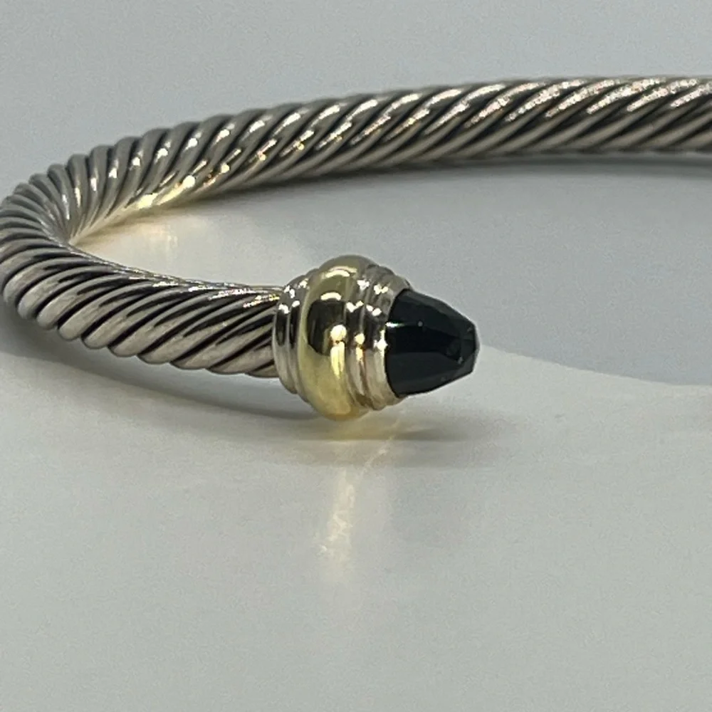 David Yurman Classic Cable Bracelet in Sterling Silver with 14k Yellow Gold - Picture 11 of 12